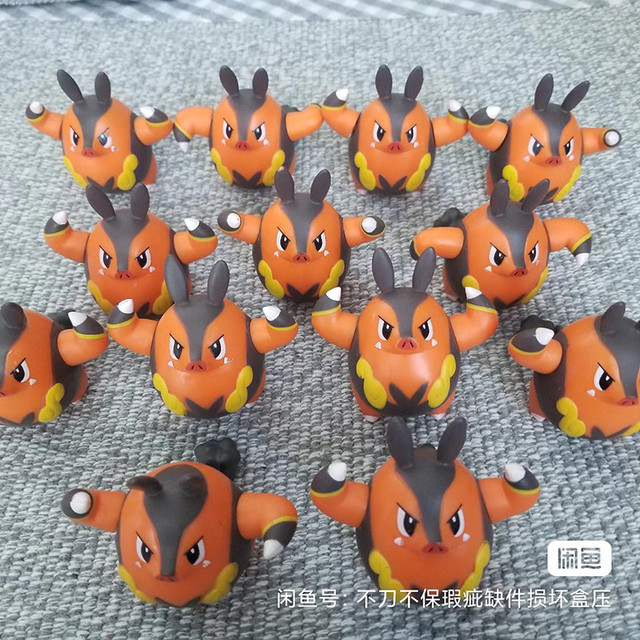 Pokemon figura de ação tipo fogo e tipo de luta pignite modelo ornamento  brinquedos em massa